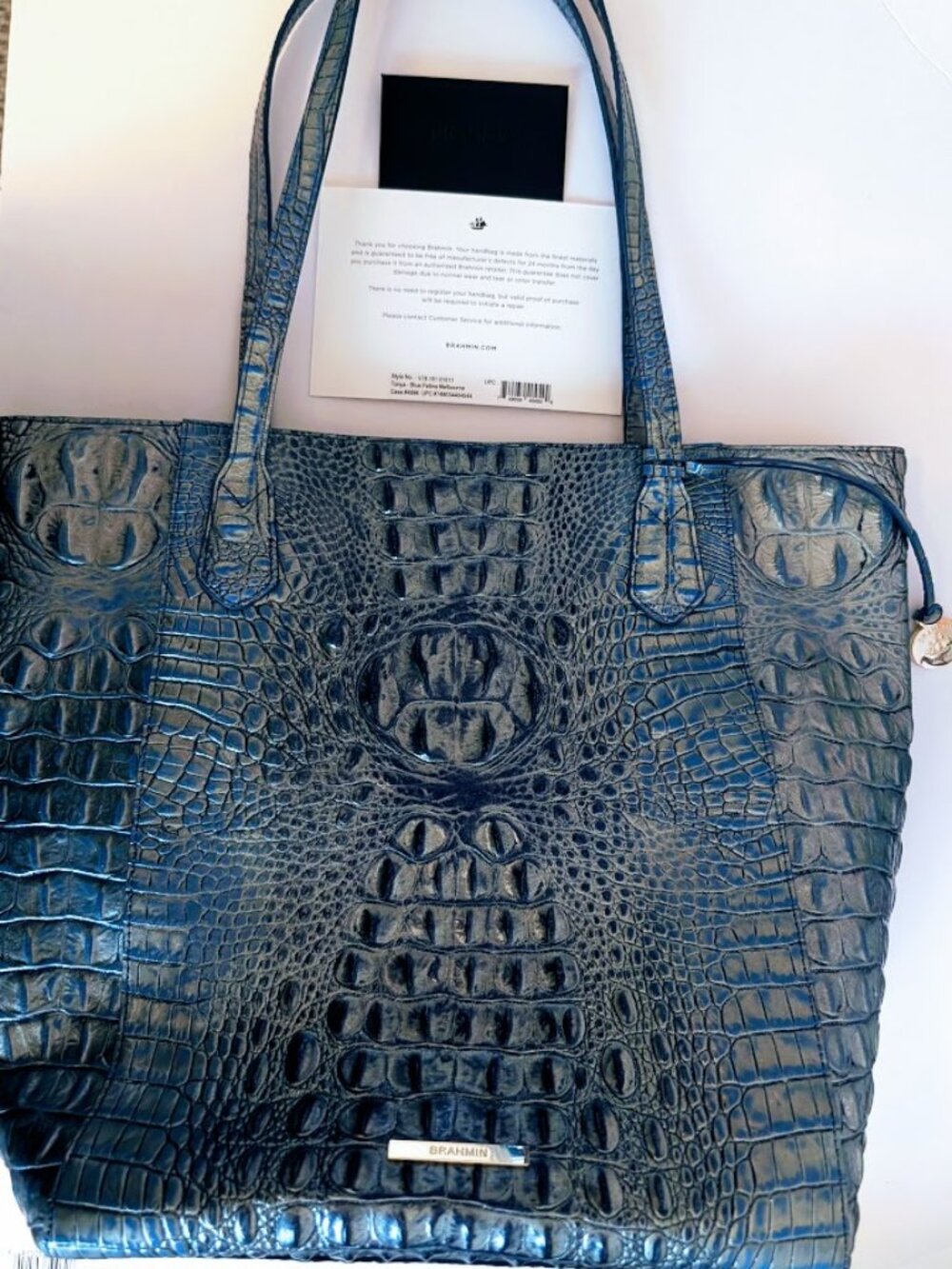 Brahmin Medium Asher Blue Patina Melbourne NWT